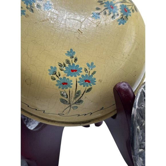 Vintage,  hand-carved Italian alabaster jewelry or trinket bowl dish flowers - Picture 8 of 9